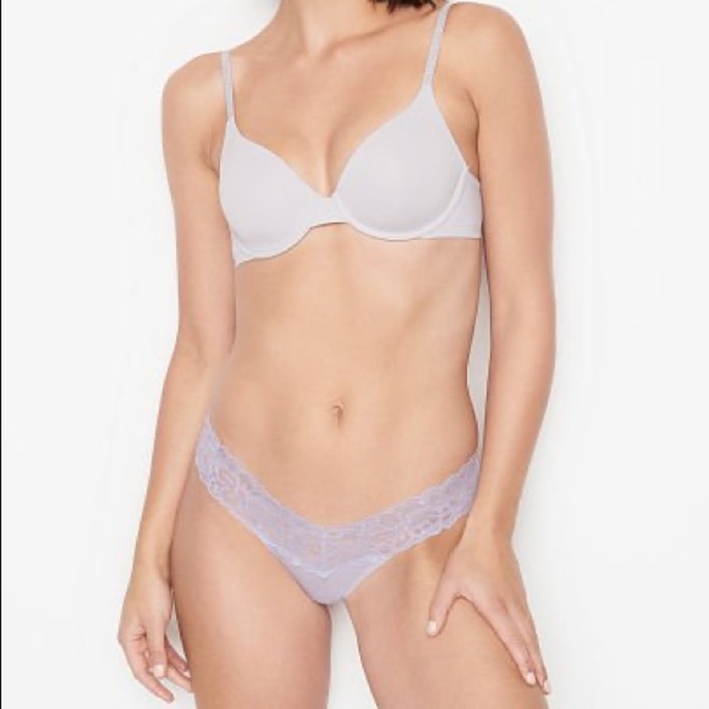 Victoria’s Secret Retro Lace Waist Cotton Thong Panty